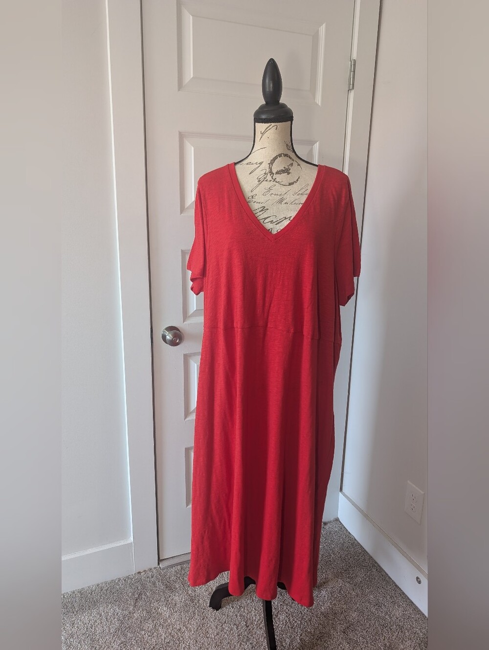 Torrid Red V-Neck Flowing Maxi Dress Size 3X - Picture 8 of 8